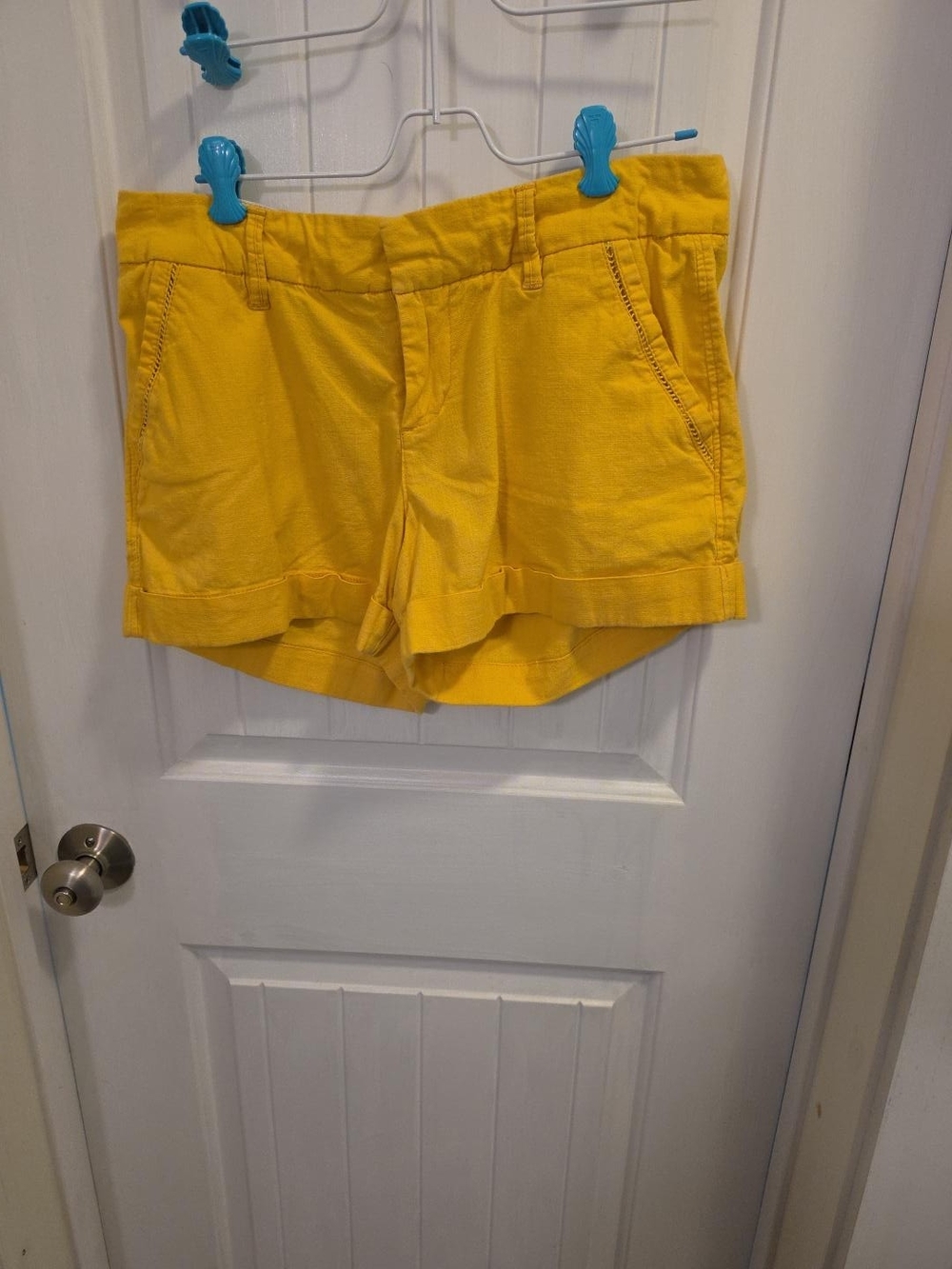Dear John Bright Yellow Cuffed Bermuda Shorts